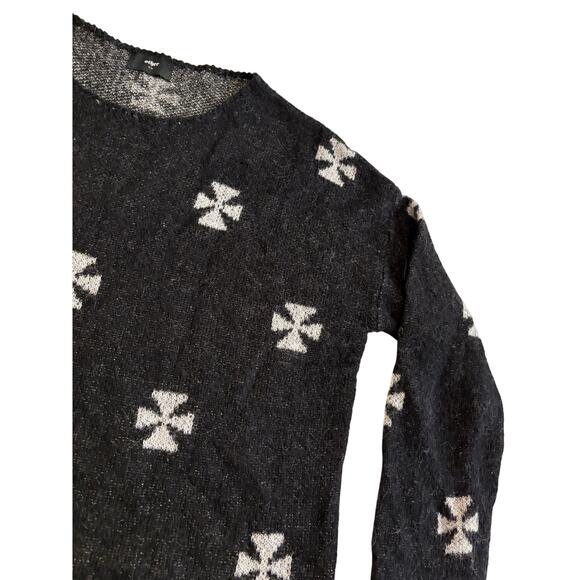 Other UK Iron Cross Black Knit Sweater Wool Mohair Mens Small / Medium - Picture 5 of 16